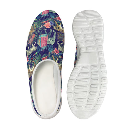 Asian Elephant And Tiger Print Mesh Casual Shoes