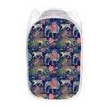 Asian Elephant And Tiger Print Mesh Laundry Hamper