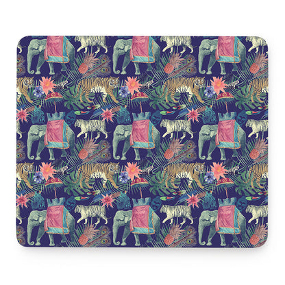 Asian Elephant And Tiger Print Mouse Pad