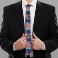Asian Elephant And Tiger Print Necktie