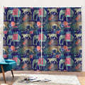 Asian Elephant And Tiger Print Pencil Pleat Curtains