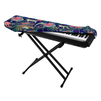Asian Elephant And Tiger Print Piano Keyboard Cover