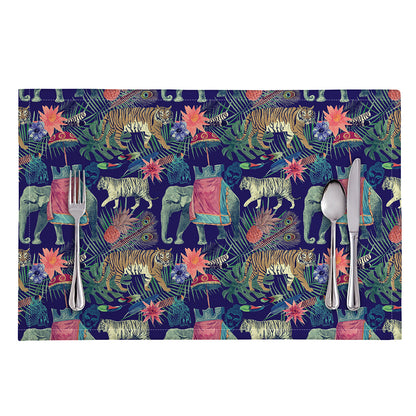 Asian Elephant And Tiger Print Placemat