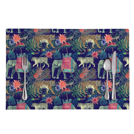 Asian Elephant And Tiger Print Placemat