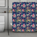 Asian Elephant And Tiger Print Polyester Shower Curtain