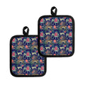 Asian Elephant And Tiger Print Pot Holders