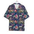 Asian Elephant And Tiger Print Rayon Hawaiian Shirt