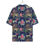Asian Elephant And Tiger Print Rayon Hawaiian Shirt
