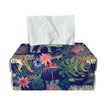 Asian Elephant And Tiger Print Rectangle Tissue Box Cover