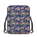 Asian Elephant And Tiger Print Rectangular Crossbody Bag