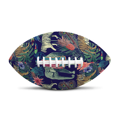 Asian Elephant And Tiger Print Rugby Ball