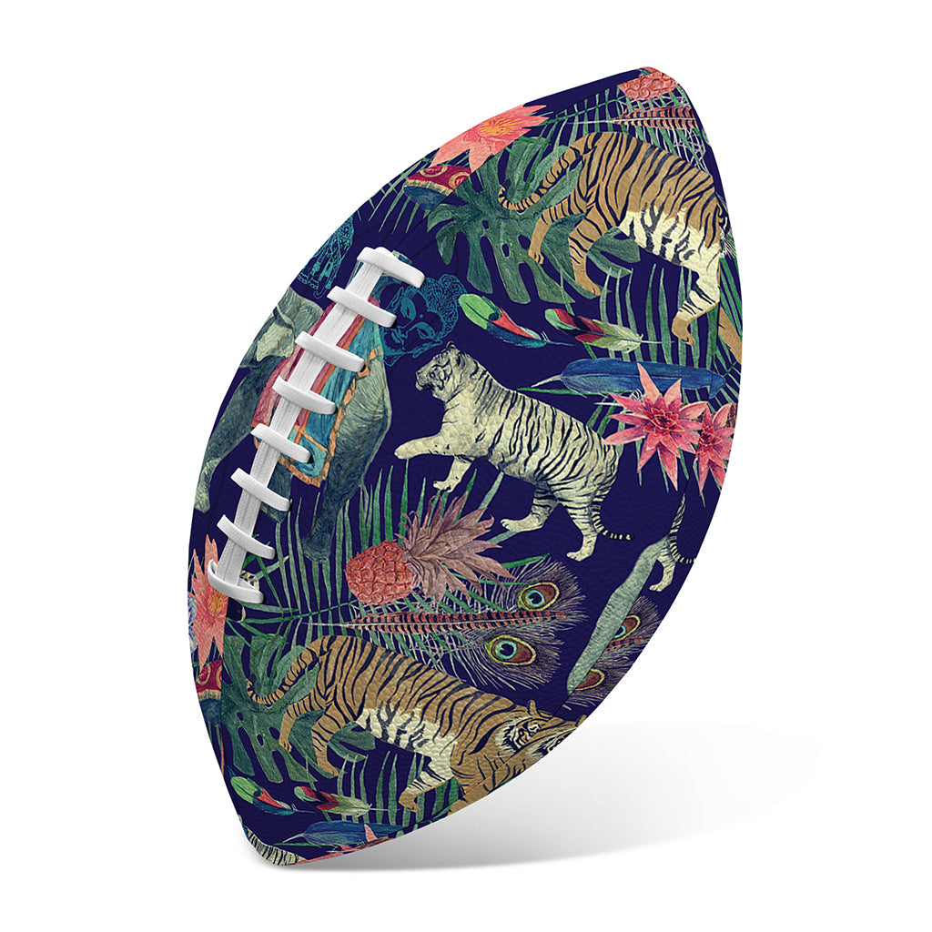 Asian Elephant And Tiger Print Rugby Ball