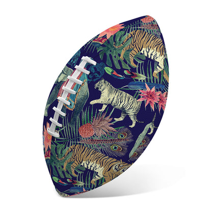 Asian Elephant And Tiger Print Rugby Ball