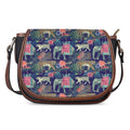 Asian Elephant And Tiger Print Saddle Bag