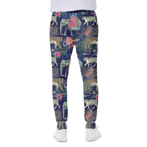 Asian Elephant And Tiger Print Scuba Joggers