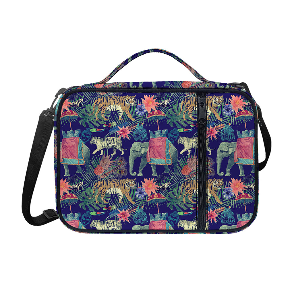 Asian Elephant And Tiger Print Shoulder Strap Bible Bag