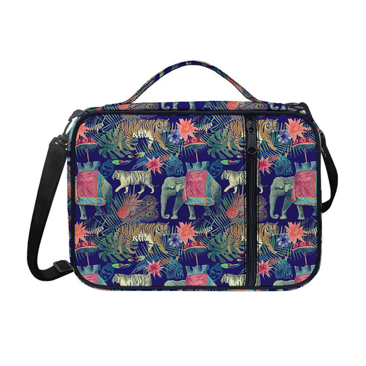 Asian Elephant And Tiger Print Shoulder Strap Bible Bag