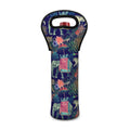 Asian Elephant And Tiger Print Single Neoprene Wine Tote
