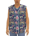 Asian Elephant And Tiger Print Sleeveless Baseball Jersey