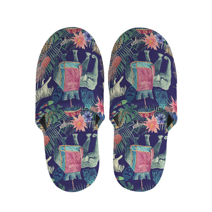 Asian Elephant And Tiger Print Slippers