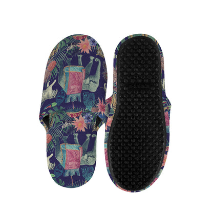 Asian Elephant And Tiger Print Slippers