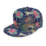 Asian Elephant And Tiger Print Snapback Cap