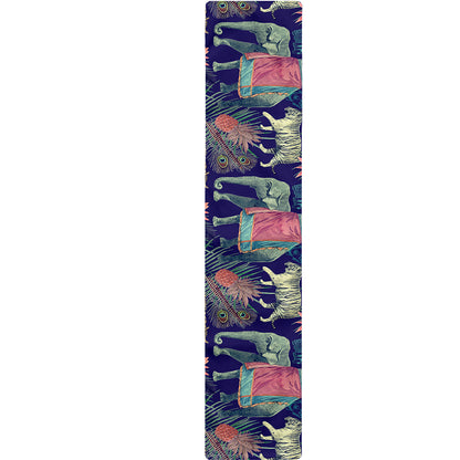 Asian Elephant And Tiger Print Table Runner