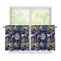 Asian Elephant And Tiger Print Tier Curtains