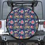 Asian Elephant And Tiger Print Tire Cover
