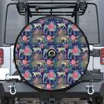 Asian Elephant And Tiger Print Tire Cover With Camera Hole