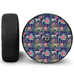 Asian Elephant And Tiger Print Tire Cover With Camera Hole