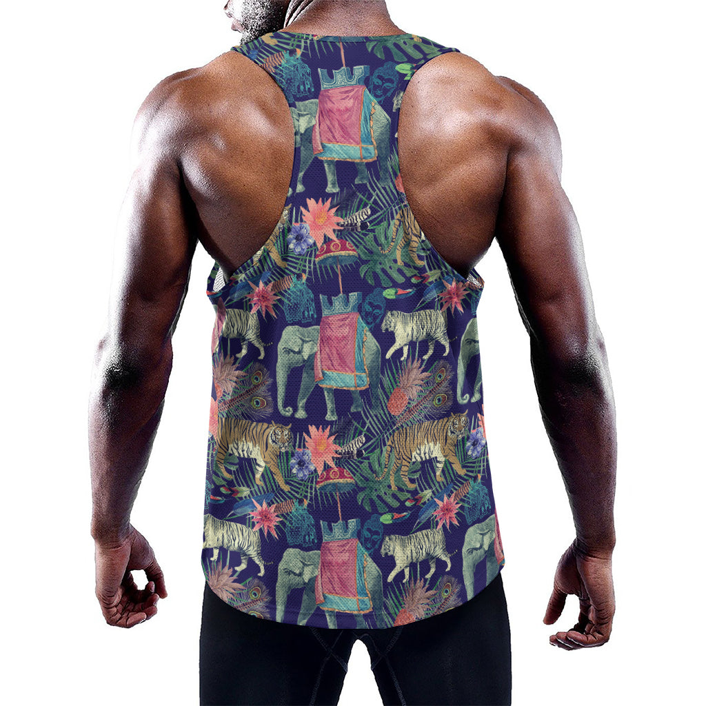 Asian Elephant And Tiger Print Training Tank Top