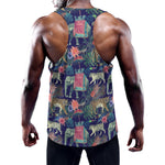 Asian Elephant And Tiger Print Training Tank Top