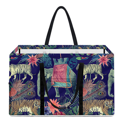 Asian Elephant And Tiger Print Utility Tote Bag
