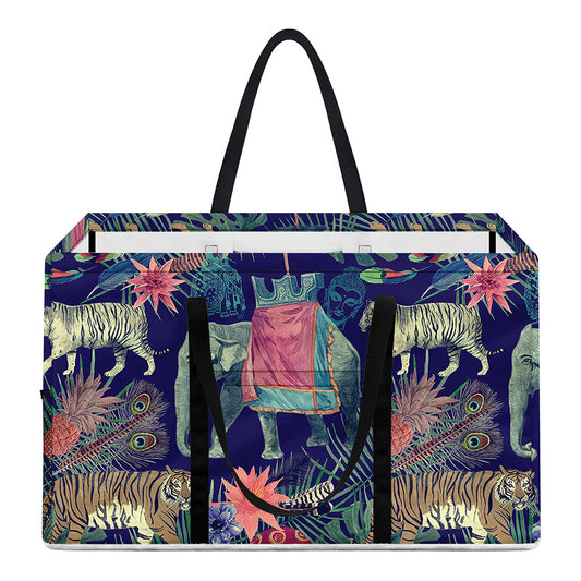 Asian Elephant And Tiger Print Utility Tote Bag