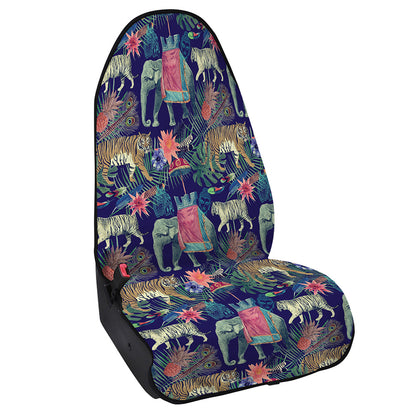 Asian Elephant And Tiger Print Waterproof Car Seat Cover
