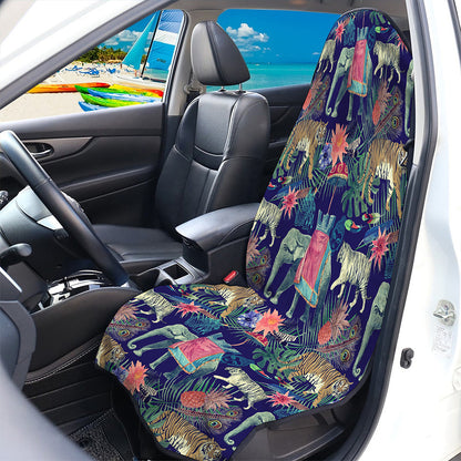 Asian Elephant And Tiger Print Waterproof Car Seat Cover
