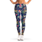 Asian Elephant And Tiger Print Women's Leggings