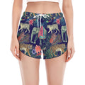 Asian Elephant And Tiger Print Women's Split Running Shorts