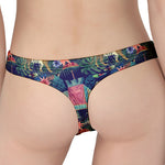 Asian Elephant And Tiger Print Women's Thong