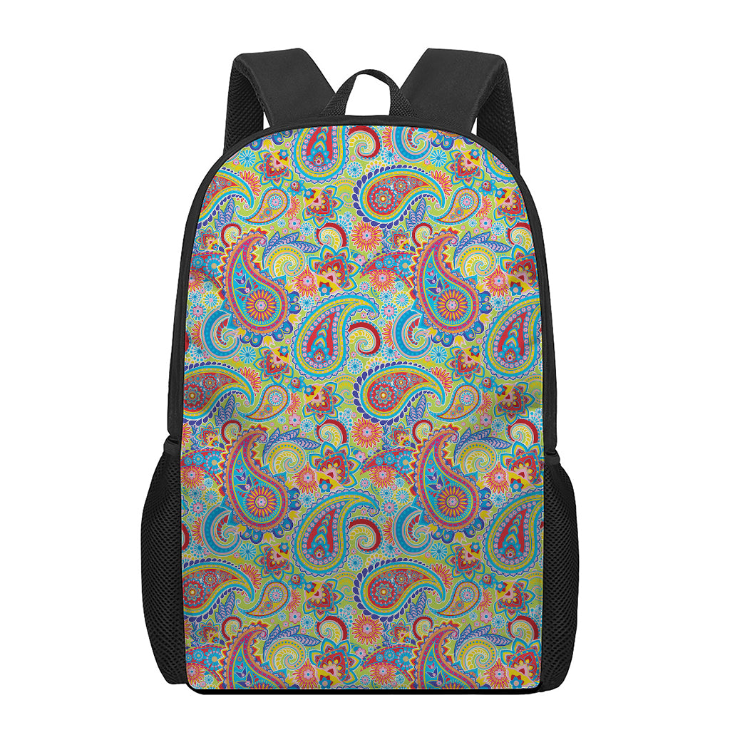 Asian Paisley Pattern Print 17 Inch Backpack