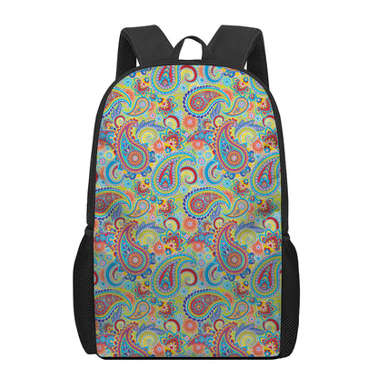Asian Paisley Pattern Print 17 Inch Backpack