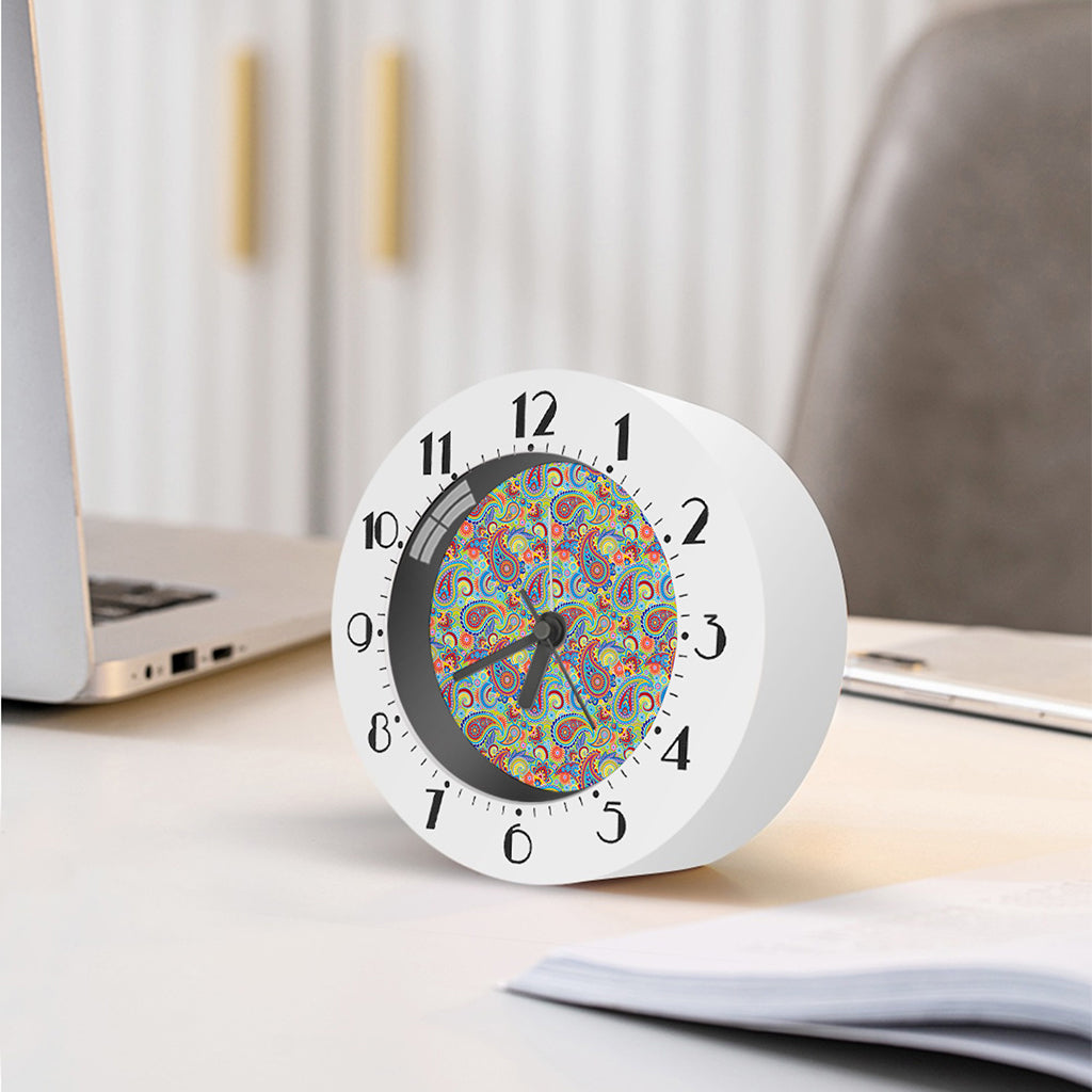 Asian Paisley Pattern Print Alarm Clock