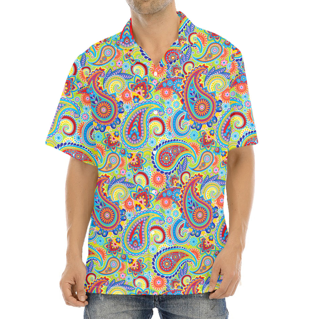 Asian Paisley Pattern Print Aloha Shirt