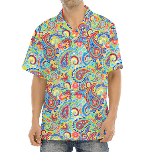 Asian Paisley Pattern Print Aloha Shirt