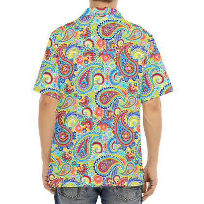 Asian Paisley Pattern Print Aloha Shirt