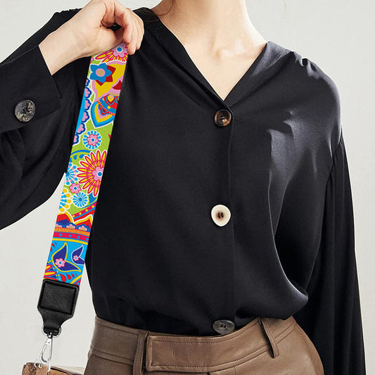 Asian Paisley Pattern Print Bag Strap