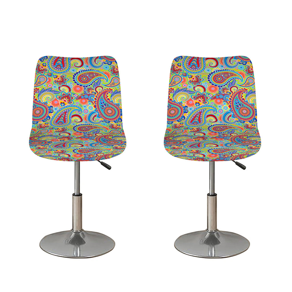 Asian Paisley Pattern Print Bar Stool Covers