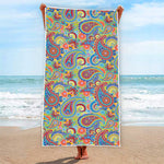 Asian Paisley Pattern Print Beach Towel