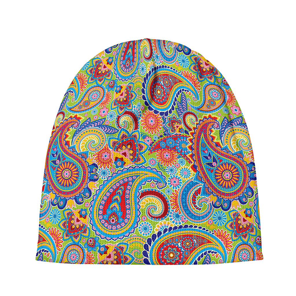 Asian Paisley Pattern Print Beanie